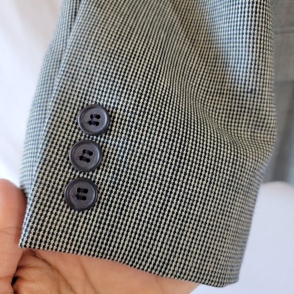 VTG Pendleton Gray Houndstooth 100% Wool Single Breasted Blazer 16 Office Siren - Picture 8 of 11